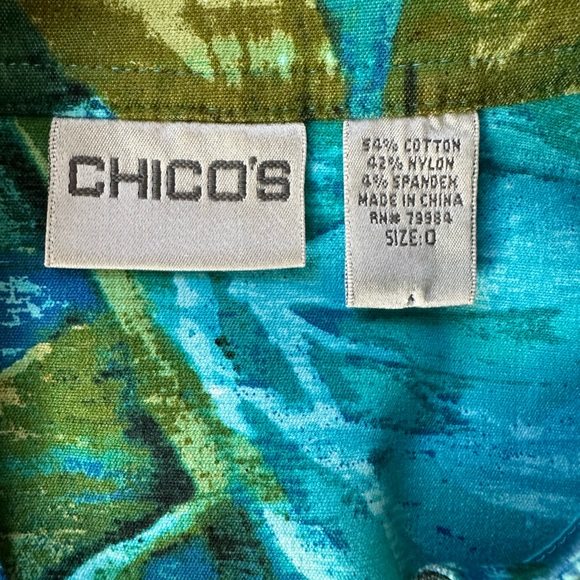 Chicos Womens Size Small Tropical Print Jacket Blazer Chicos Size 0 - Picture 4 of 5